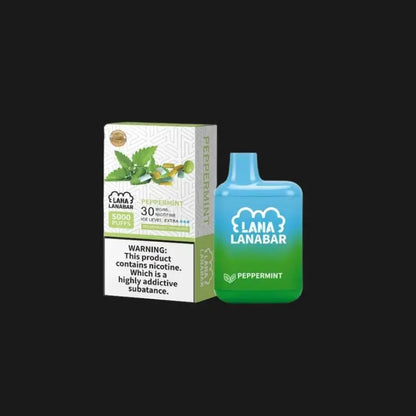 SGVape-Lana-Bar-5000-Puffs,-Peppermint-flavor-on-a-black-background-LANA