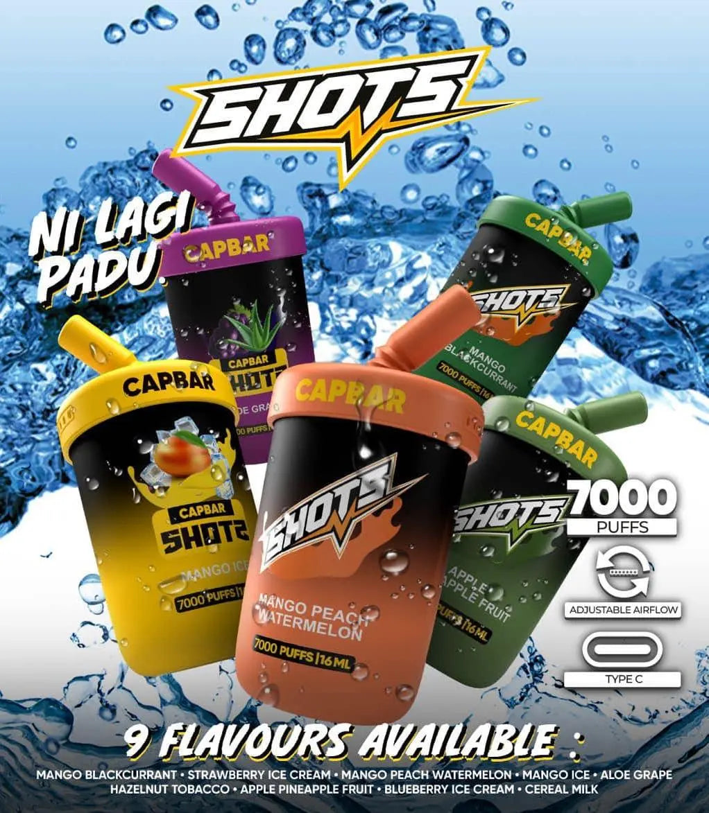 SGVape-CAPBAR Shots 7000 Puffs - SG VAPE HUB